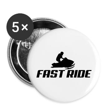 snowmobile2 - Lot de 5 grands badges (56 mm) - blanc - Devant