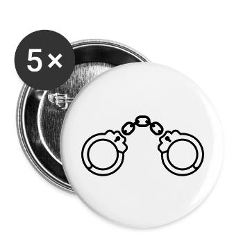 handschellen_1__f1 - Buttons groß 56 mm (5er Pack) - Weiß - Vorne