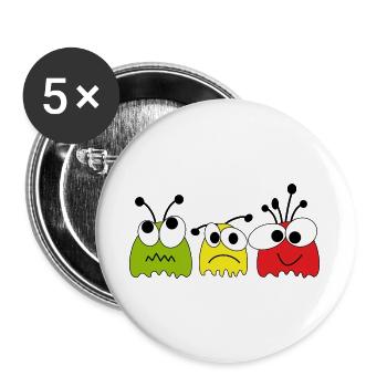 Viechlis - Lot de 5 grands badges (56 mm) - blanc - Devant