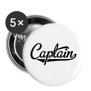 captain - Lot de 5 grands badges (56 mm) - blanc - Devant