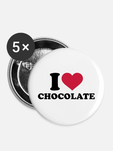 Schokolade - Buttons groß 56 mm (5er Pack) - Weiß