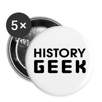 History Geek - Buttons large 2.2''/56 mm (5-pack) - white - Front