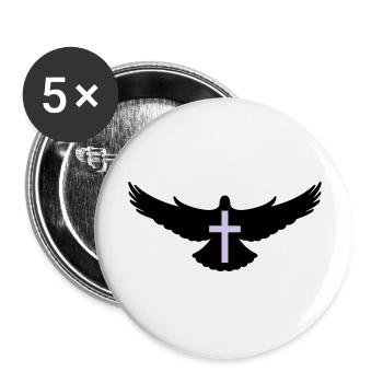 taube_heiliger_geist2 - Buttons groß 56 mm (5er Pack) - Weiß - Vorne