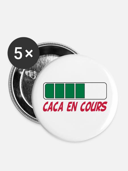 Caca en cours - Buttons groß 56 mm (5er Pack) - Weiß