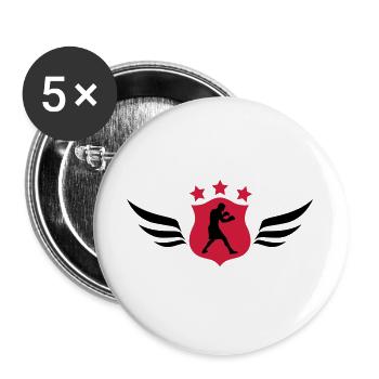 Boxing / Boxen / Boxe - Lot de 5 grands badges (56 mm) - blanc - Devant