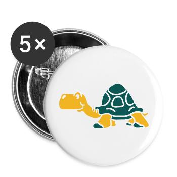 Old small cartoon turtle - Buttons large 2.2''/56 mm (5-pack) - white - Front