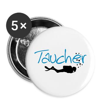taucher_we2 - Buttons groß 56 mm (5er Pack) - Weiß - Vorne