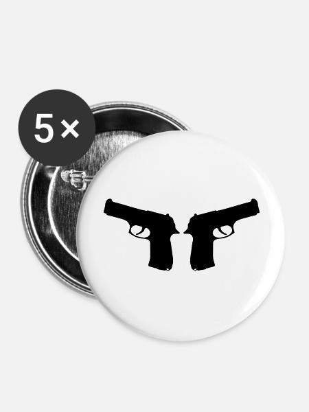 gun_1 - Buttons groß 56 mm (5er Pack) - Weiß