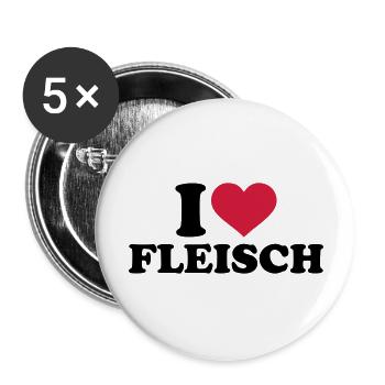 Fleisch - Buttons groß 56 mm (5er Pack) - Weiß - Vorne