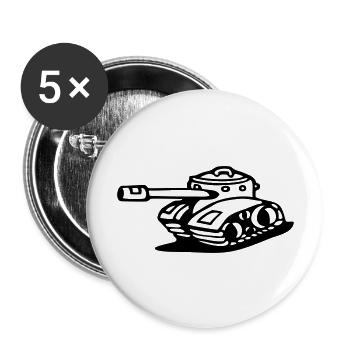 tank gepanzerter panzer armee militärischer kampfp - Buttons groß 56 mm (5er Pack) - Weiß - Vorne