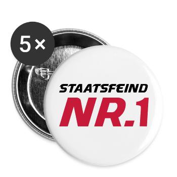 staatsfeind2 - Buttons groß 56 mm (5er Pack) - Weiß - Vorne