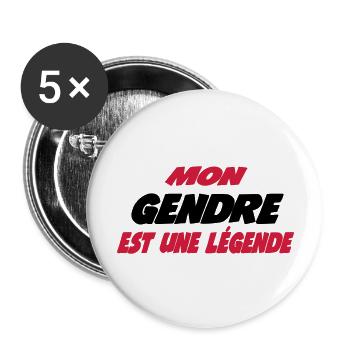Mon gendre est une légende - Lot de 5 grands badges (56 mm) - blanc - Devant