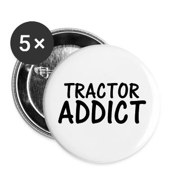 tractor addict - Buttons large 2.2''/56 mm (5-pack) - white - Front