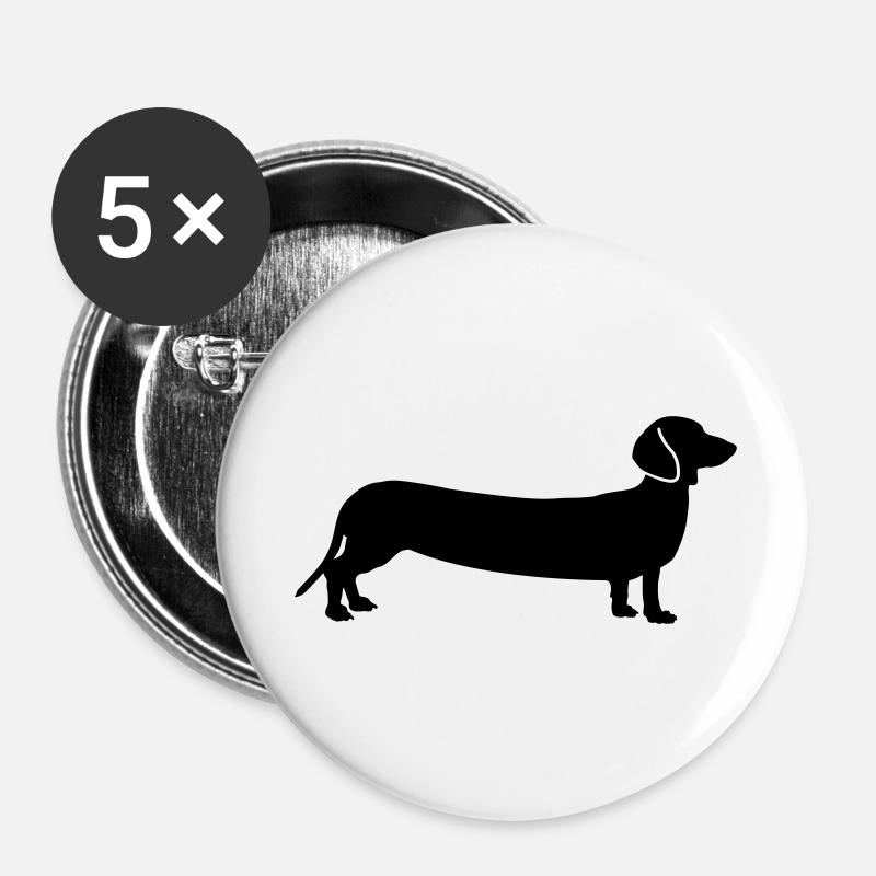 hunde - Buttons groß 56 mm (5er Pack) - Weiß