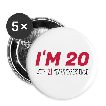 41 - Birthday - Anniversaire - Geburtstag - Humor - Buttons large 2.2''/56 mm (5-pack) - white - Front