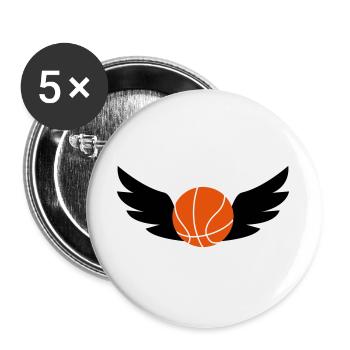 Basketball - Basket Ball - Game - Sport - Player - Buttons large 2.2''/56 mm (5-pack) - white - Front