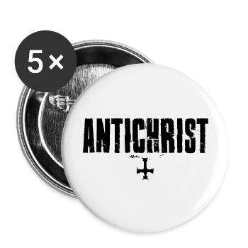 Antichrist Lucifer 666 - Buttons large 2.2''/56 mm (5-pack) - white - Front