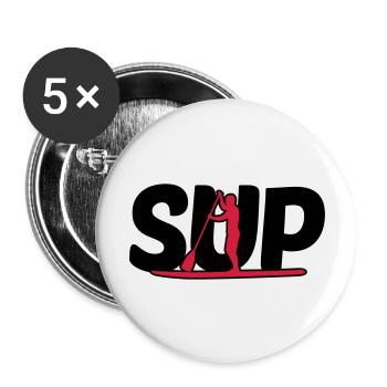 live love SUP - Stand up Paddeling - Wassersport - Buttons groß 56 mm (5er Pack) - Weiß - Vorne