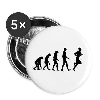 Laufen / Running / Jogging / Joggen / Marathon - Buttons groß 56 mm (5er Pack) - Weiß - Vorne