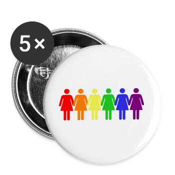 Girl Power - Buttons large 2.2''/56 mm (5-pack) - white - Front