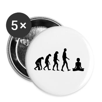 Yoga / Yogi / Buddhismus / Buddhist - Buttons groß 56 mm (5er Pack) - Weiß - Vorne