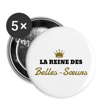 Belle Soeur / Sœur / Sœurette / Soeurette Famille - Lot de 5 grands badges (56 mm) - blanc - Devant