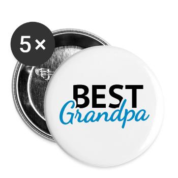 Best Grandpa - Buttons groß 56 mm (5er Pack) - Weiß - Vorne
