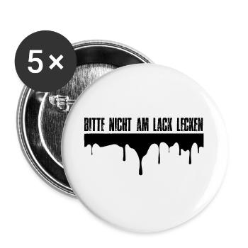 Tuning - Bitte nicht am Lack lecken - Buttons groß 56 mm (5er Pack) - Weiß - Vorne