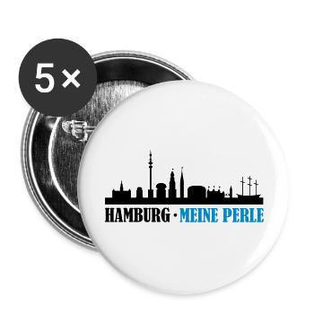 hamburg_meine_perle_02 - Buttons groß 56 mm (5er Pack) - Weiß - Vorne