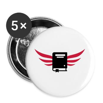 Buchhändler / Buchhändlerin / Buch / Verleger - Buttons groß 56 mm (5er Pack) - Weiß - Vorne