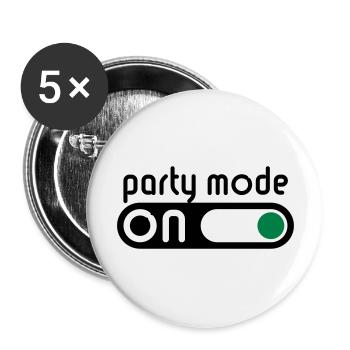 Party Mode On (Partying / Switch On) - Buttons large 2.2''/56 mm (5-pack) - white - Front