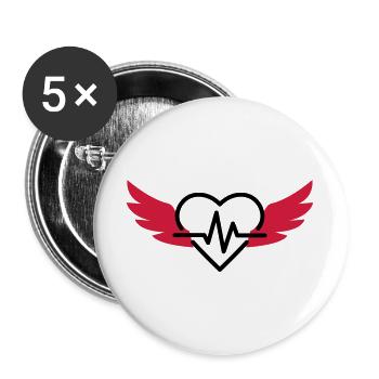 Arzt / Medizin / Kardiologie / Kardiologe - Buttons groß 56 mm (5er Pack) - Weiß - Vorne