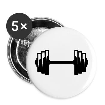 Hantel Krafttraining Bodybuilding Gewicht 0 - Buttons groß 56 mm (5er Pack) - Weiß - Vorne