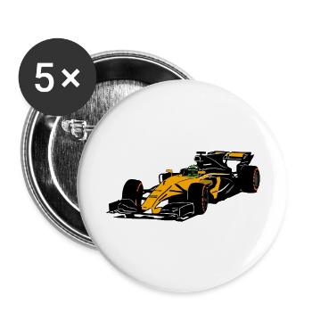 Racecar - Rennauto - Buttons groß 56 mm (5er Pack) - Weiß - Vorne
