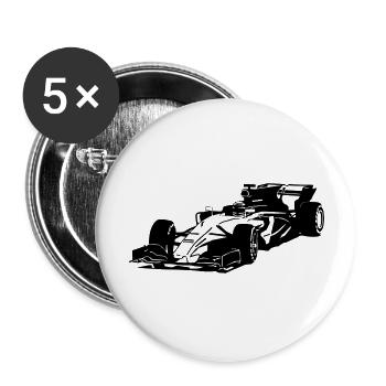 Racecar - Rennauto - Buttons groß 56 mm (5er Pack) - Weiß - Vorne