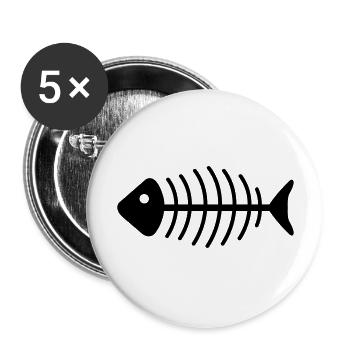 fischgrete - Buttons groß 56 mm (5er Pack) - Weiß - Vorne