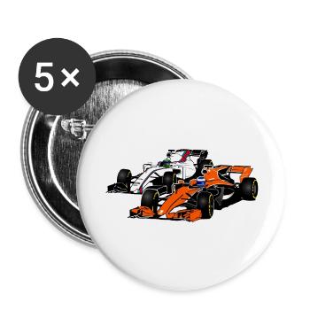 Racecar - Rennauto - Buttons groß 56 mm (5er Pack) - Weiß - Vorne