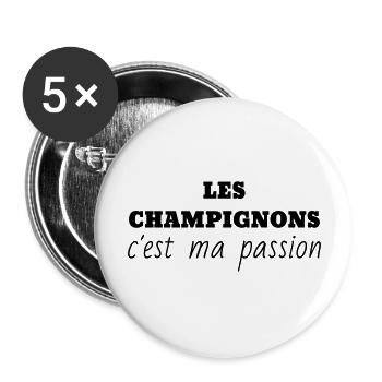 Pilz / Pilzsuche / Kommissionierung / Wald - Buttons groß 56 mm (5er Pack) - Weiß - Vorne