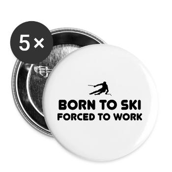Born to ski T-Shirts - Buttons large 2.2''/56 mm (5-pack) - white - Front