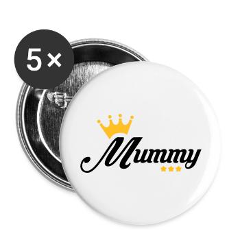 Mum / Mom / Baby / Mummy / Mother's day / Birth - Buttons large 2.2''/56 mm (5-pack) - white - Front