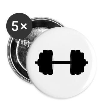 dumbbell bodybuilding weight 2 - Buttons large 2.2''/56 mm (5-pack) - white - Front