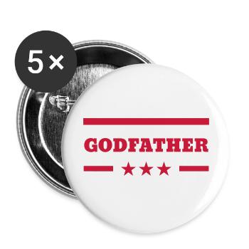 Patin / Pate / Patentochter / Patensohn - Buttons groß 56 mm (5er Pack) - Weiß - Vorne