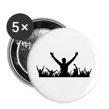 Menschen - Gruppe Fans - Buttons groß 56 mm (5er Pack) - Weiß - Vorne