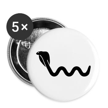 Schlange - Buttons groß 56 mm (5er Pack) - Weiß - Vorne