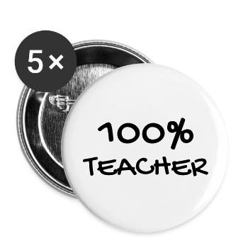 School Teacher Schule Lehrerin Ecole Prof Lehrer - Buttons large 2.2''/56 mm (5-pack) - white - Front