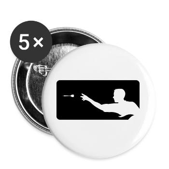 dartsport dart - Buttons groß 56 mm (5er Pack) - Weiß - Vorne
