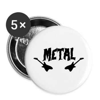 metal_01 - Buttons groß 56 mm (5er Pack) - Weiß - Vorne