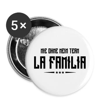 la familia nie ohne mein team - Buttons groß 56 mm (5er Pack) - Weiß - Vorne