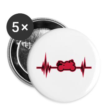 motorrad puls - Buttons groß 56 mm (5er Pack) - Weiß - Vorne