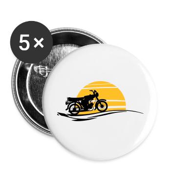Fahrzeug - Simson Sonne - Buttons groß 56 mm (5er Pack) - Weiß - Vorne